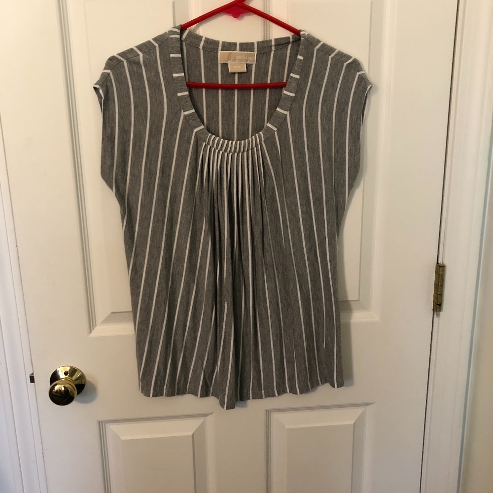 Gray and White T-shirt